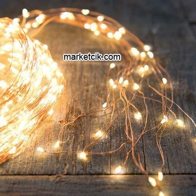 3 Metre 20 Telli Peri Led Perde Aydınlatma Işığı Dekoratif Sarı Işık