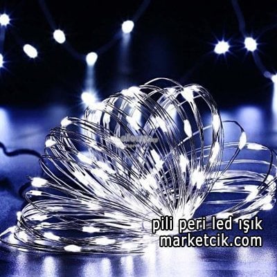 İç Mekan Pilli 5 Metre Telli Peri Led Aydınlatma Işığı Beyaz Işık