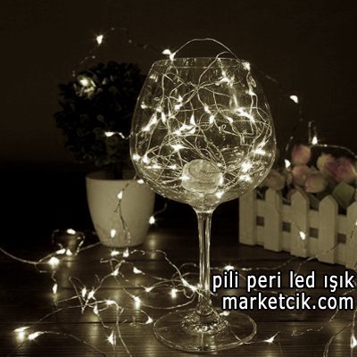 İç Mekan Pilli 5 Metre Telli Peri Led Aydınlatma Işığı Beyaz Işık