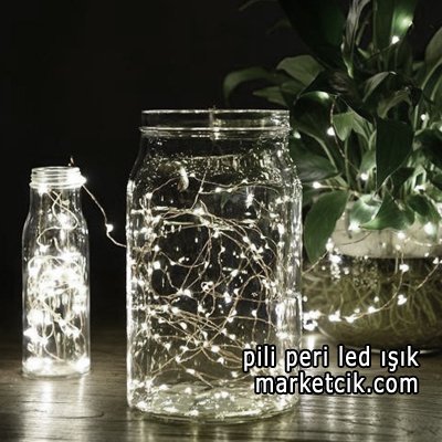 İç Mekan Pilli 5 Metre Telli Peri Led Aydınlatma Işığı Beyaz Işık