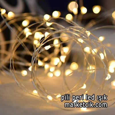 İç Mekan Pilli 5 Metre Telli Peri Led Aydınlatma Işığı Beyaz Işık