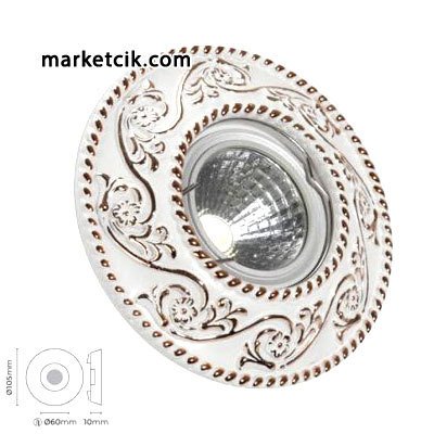 Marketcik MR3010 Sıva Altı Dekoratif Porselen Led Spot Armatür Beyaz-Günışığı Işık
