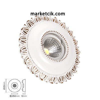 Marketcik MR3041 Sıva Altı Dekoratif Porselen Led Spot Armatür Beyaz-Günışığı Işık