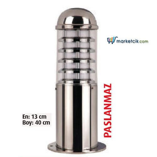 Ayaz 40x13 Bollard Paslanmaz Çim ve Set Üstü Park Bahçe Aydınlatma Armatürü