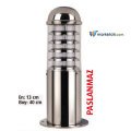Ayaz 40x13 Bollard Paslanmaz Çim ve Set Üstü Park Bahçe Aydınlatma Armatürü