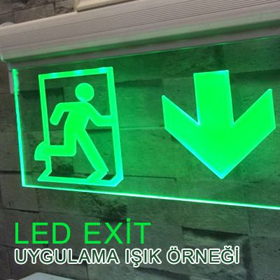 Ledli Exit Yukarı Kapı Yönlendirme Levhası CEXA-8-39