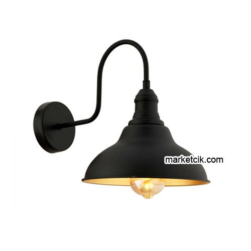 Marketcik RTA101 Dekoratif Siyah Retro Modern Duvar Aplik