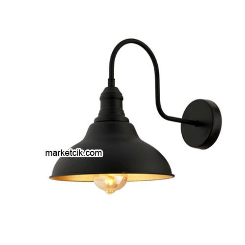Marketcik RTA101 Dekoratif Siyah Retro Modern Duvar Aplik