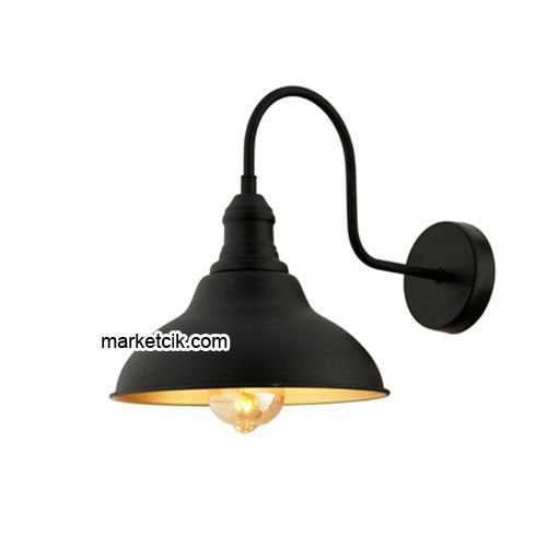 Marketcik RTA101 Dekoratif Siyah Retro Modern Duvar Aplik