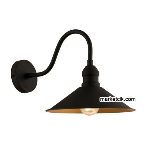 Marketcik RTA102 Dekoratif Siyah Retro Modern Duvar Aplik