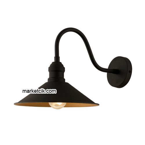 Marketcik RTA102 Dekoratif Siyah Retro Modern Duvar Aplik
