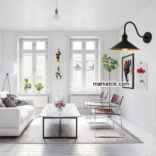 Marketcik RTA102 Dekoratif Siyah Retro Modern Duvar Aplik