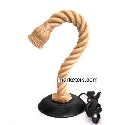 Dekoratif Hareketli Halat Masa Lambası 2 metre Anahtarlı Kablolu
