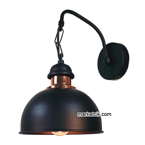 Marketcik AP29 Dekoratif Siyah Retro Modern Duvar Aplik