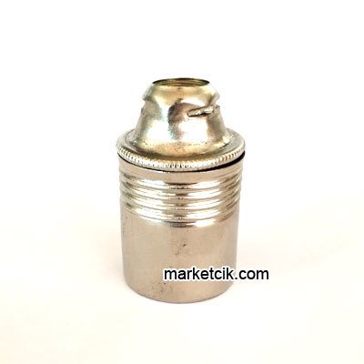 Marketcik Dekoratif E14 Düz Krom Metal Duy