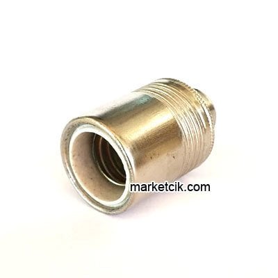 Marketcik Dekoratif E14 Düz Krom Metal Duy