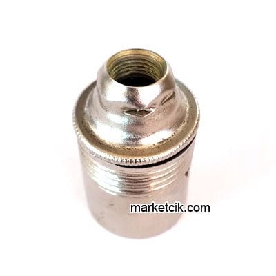 Marketcik Dekoratif E14 Düz Krom Metal Duy