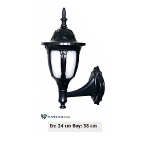 Ayaz 38x24 ABS Yuvarlak Fenerli Park Bahçe Aydınlatma Duvar Apliği