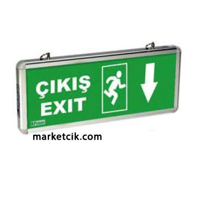 Pelsan 203888 Çift Yön Ledli Exit Çıkış Aşağı Yönlendirme Levhası