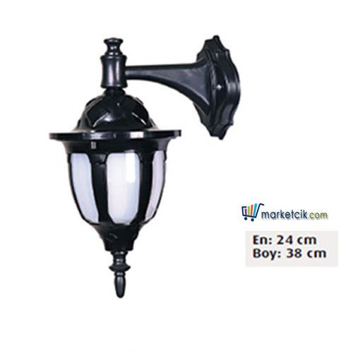 Ayaz 38x24 ABS Yuvarlak Fenerli Park Bahçe Aydınlatma Duvar Apliği