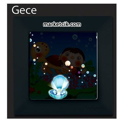 Mutlusan Candela Kids Caretta Beyaz Tekli Anahtar Priz