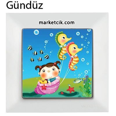 Mutlusan Candela Kids Sea Horse Beyaz Tekli Anahtar Priz