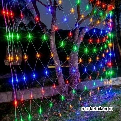 Marketcik İç Mekan 1,5x1,5 Metre File Led Ağ Perde Animasyonlu RGB Işık