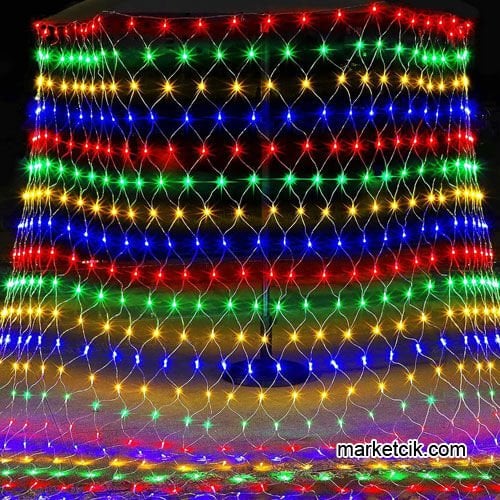 Marketcik İç Mekan 1,5x1,5 Metre File Led Ağ Perde Animasyonlu RGB Işık