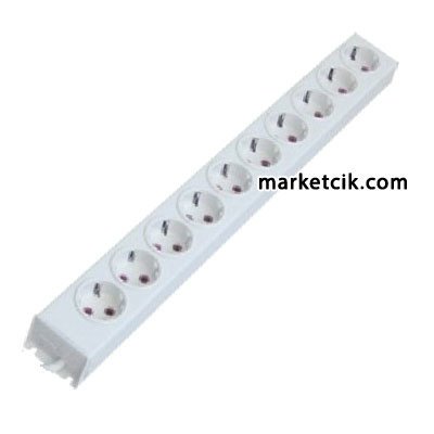 Marketcik 8 li Grup Priz Topraklı Klemensli Tek Sıra