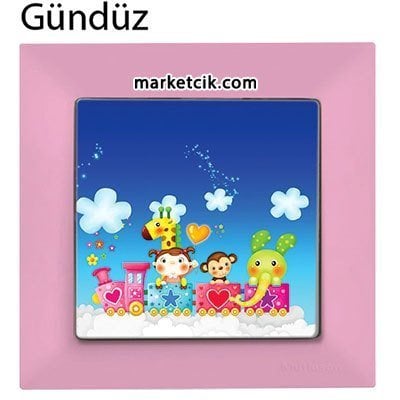 Mutlusan Candela Kids Train Pembe Tekli Anahtar Priz