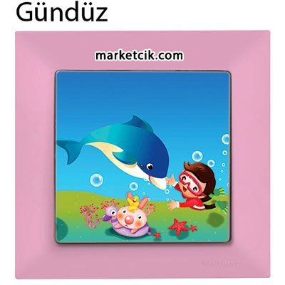 Mutlusan Candela Kids Dolphin Pembe Tekli Anahtar Priz