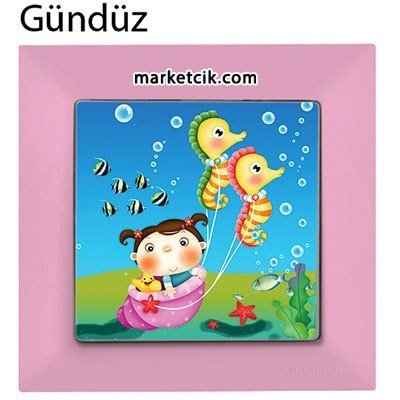 Mutlusan Candela Kids Sea Horse Pembe Tekli Anahtar Priz