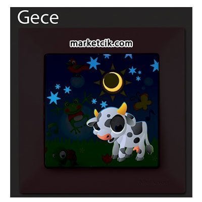 Mutlusan Candela Kids Cow Pembe Tekli Anahtar Priz