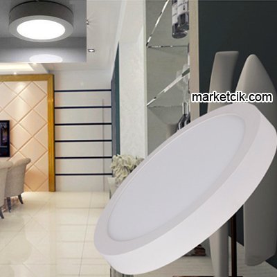 Marketcik 18 Watt Sıva Üstü Yuvarlak Led Panel Armatür Beyaz Işık