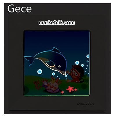 Mutlusan Candela Kids Dolphin Mavi Tekli Anahtar Priz