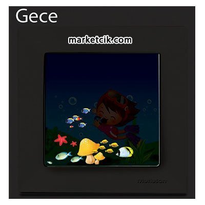 Mutlusan Candela Kids Diver Mavi Tekli Anahtar Priz