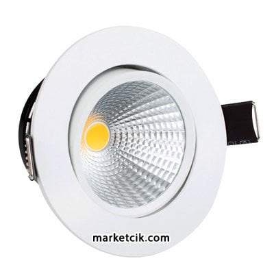 Marketcik 5W Led Spot Armatür Beyaz Kasa Günşığı-Beyaz Işık