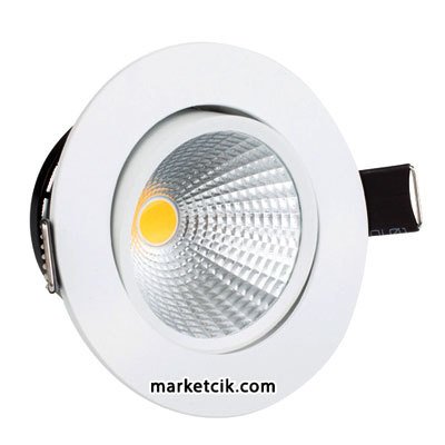 Marketcik 5W Led Spot Armatür Beyaz Kasa Günşığı-Beyaz Işık