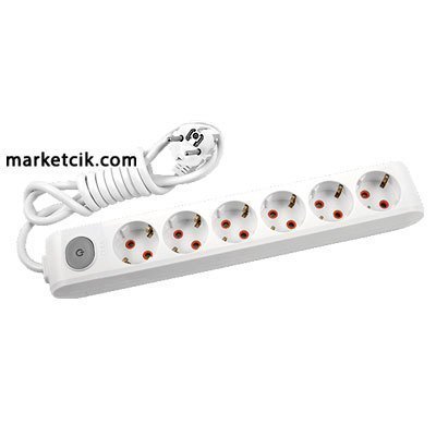 Viko by Panasonic Multi-let 6lı 2 Metre Kablolu Anahtarlı Topraklı Grup Priz