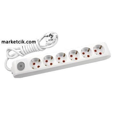 Viko by Panasonic Multi-let 6lı 2 Metre Kablolu Anahtarlı Topraklı Grup Priz