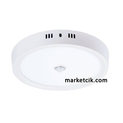 Pelsan-Tio 18 Watt Sıva Üstü Yuvarlak Sensörlü Led Panel Armatür Günışığı-Beyaz Işık