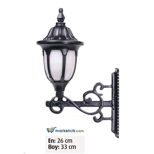 Ayaz 33x26 Yuvarlak Alüminyum Fenerli Park Bahçe Aydınlatma Duvar Apliği