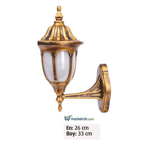 Ayaz 33x26 Yuvarlak Alüminyum Fenerli Park Bahçe Aydınlatma Duvar Apliği