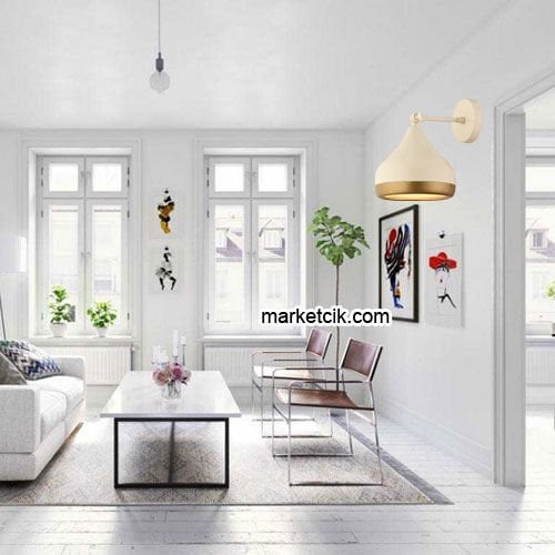 Marketcik RTA113-105 Dekoratif Beyaz Retro Modern Duvar Aplik