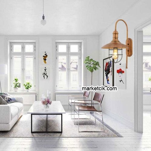 Marketcik RTA114-102 Dekoratif Bakır Eskitme Retro Modern Duvar Aplik
