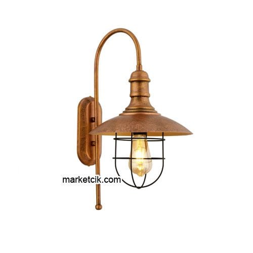Marketcik RTA114-102 Dekoratif Bakır Eskitme Retro Modern Duvar Aplik