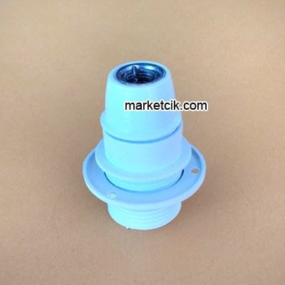 Marketcik E14 Beyaz Yarım Dişli Rondelalı İtalyan Duy, Avize Ampul Duyu