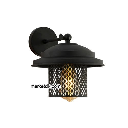 Marketcik RTA114-107 Izgaralı Dekoratif Siyah Retro Modern Duvar Aplik