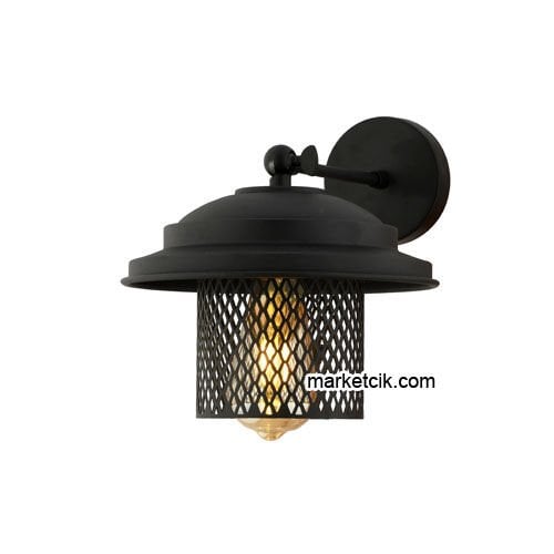 Marketcik RTA114-107 Izgaralı Dekoratif Siyah Retro Modern Duvar Aplik