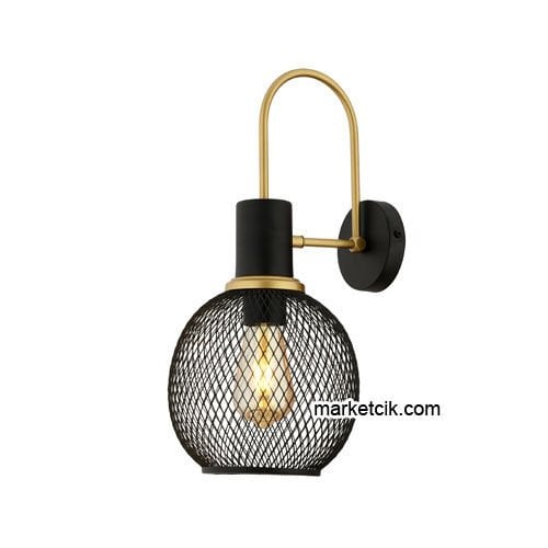 Marketcik RTA114-108 Izgaralı Dekoratif Siyah Retro Modern Duvar Aplik